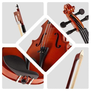 Planet Gates 1/8 Size Matte Natural Acoustic Violin Fiddle with Case Bow Rosin Stringed Musical Instrument For Boys Girls Kids Children