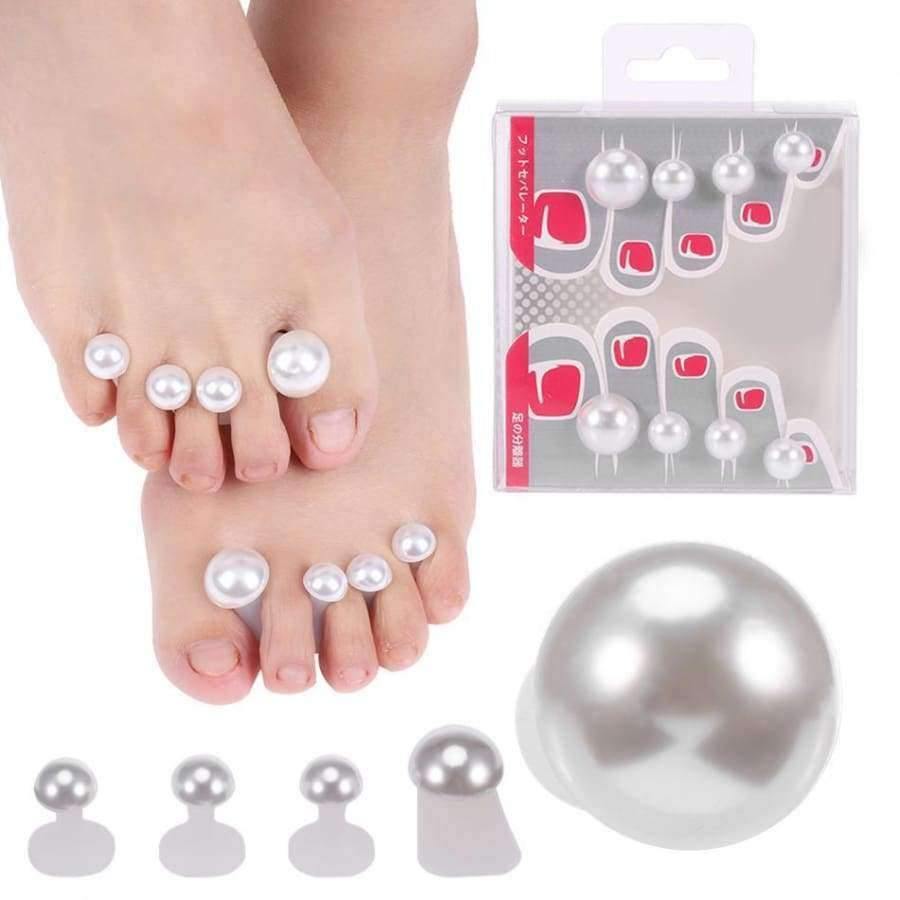 Planet Gates 1 8pcs/set Silicone Toe Separators Pearl Foot Toe Spacers Toes Orthotics Separator Pedicure DIY Nail Art Equipment Foot Care Tools