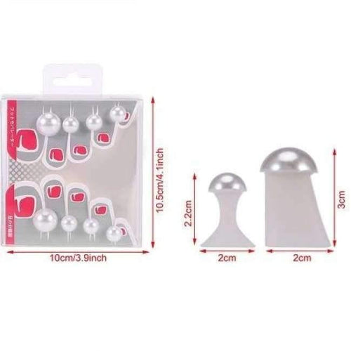 Planet Gates 1 8pcs/set Silicone Toe Separators Pearl Foot Toe Spacers Toes Orthotics Separator Pedicure DIY Nail Art Equipment Foot Care Tools
