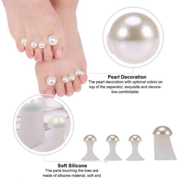 Planet Gates 1 8pcs/set Silicone Toe Separators Pearl Foot Toe Spacers Toes Orthotics Separator Pedicure DIY Nail Art Equipment Foot Care Tools