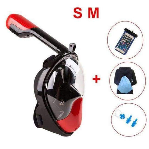Planet Gates 1 Anti-fog Anti-Leak Full Face Snorkeling MasksSwimming Snorkel Scuba Underwater Diving Mask Diving Three-piece