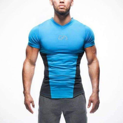 Planet Gates 1 / Asian sizeM GYM  New T-shirt men Tights Fitness Quick Dry Casual Stretch Top Tee Shirt Fitness Mma Plus Size Hot Sale