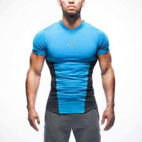 Planet Gates 1 / Asian sizeM GYM  New T-shirt men Tights Fitness Quick Dry Casual Stretch Top Tee Shirt Fitness Mma Plus Size Hot Sale