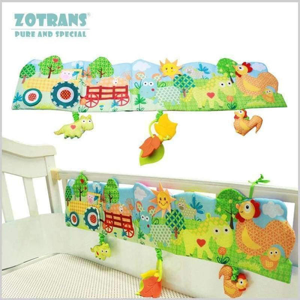 Planet Gates 1 Baby Crib Bumpers in the Bed Around and Baby Bedding Set Infant Rattle with Animal Model Baby Plush Animal Baby Bed Bumper