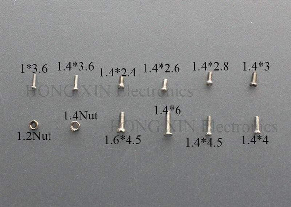 1 Bag(Box) (600pcs) 12 Kinds of Small Screws Nuts Assortment Kit M1 M1.2 M1.4 M1.6 for Watches Glassess
