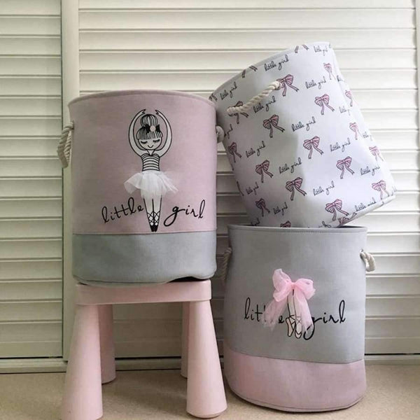 Planet Gates 1 Ballet Girl Bowknot Decorated Storage Basket Clothing Sundries Holder Organizer Toys Organizer Home Storage & Organization