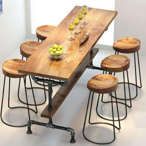 Planet Gates 1 bar stool The village of retro furniture,Vintage metal bar table,anti rust treatment,bar stool,100% wooden & metal table,bar furniture set