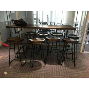 Planet Gates 1 bar stool The village of retro furniture,Vintage metal bar table,anti rust treatment,bar stool,100% wooden & metal table,bar furniture set