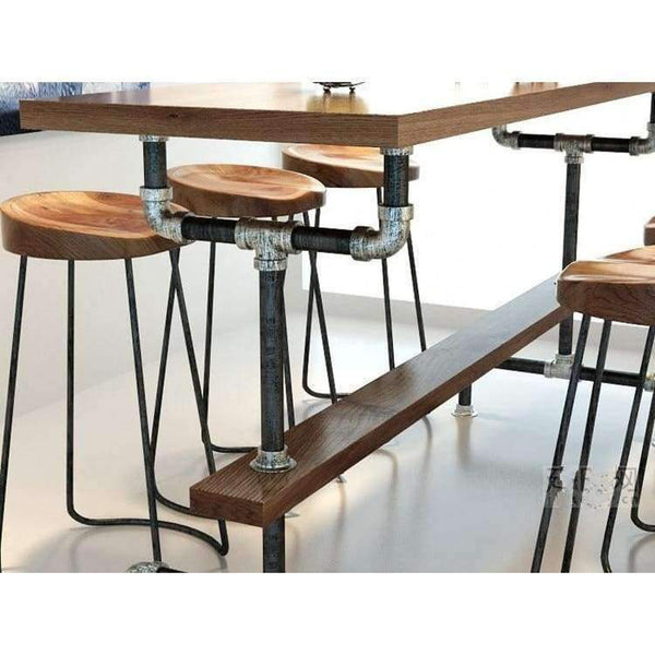 Planet Gates 1 bar stool The village of retro furniture,Vintage metal bar table,anti rust treatment,bar stool,100% wooden & metal table,bar furniture set