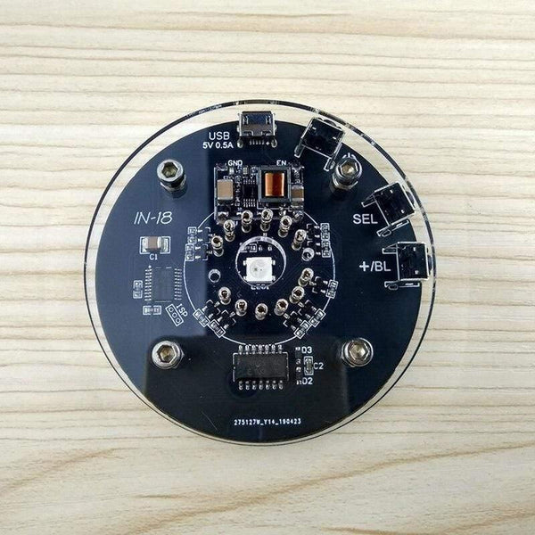 1-bit Integrated Glow Tube Clock FOR IN-18 Clock Glow Tube Nixie Clock Built-in Boost Module 5V MicroUSB