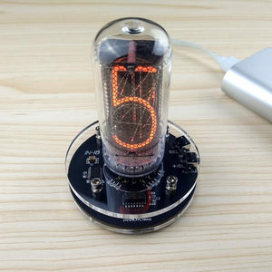 1-bit Integrated Glow Tube Clock FOR IN-18 Clock Glow Tube Nixie Clock Built-in Boost Module 5V MicroUSB