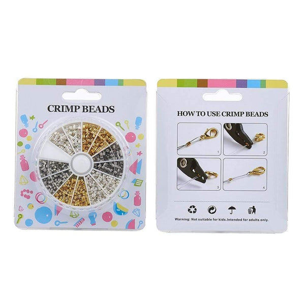 Planet Gates 1 Box Brass Tube Crimp Beads Metal Jewelry Findings Mixed  Silver Golden White 3 Colors Size:1.5~2x1.5~2mm, Hole: 1~1.5mm