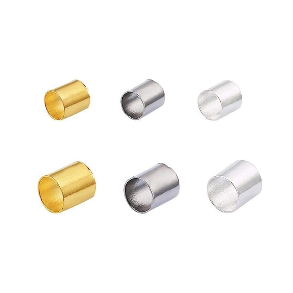 Planet Gates 1 Box Brass Tube Crimp Beads Metal Jewelry Findings Mixed  Silver Golden White 3 Colors Size:1.5~2x1.5~2mm, Hole: 1~1.5mm