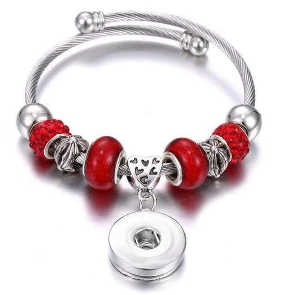 Planet Gates 1 Bracelets for 18mm Snaps Jewelry Elastic Silver Beaded Snap Bracelet Bangles Fit Snap Buttons Jewelry Charms Bracelet