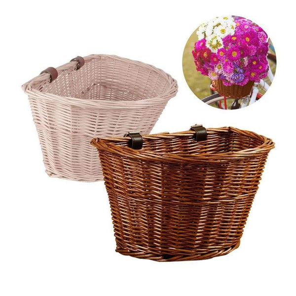 Planet Gates 1 Cycling Bicycle Basket Wicker Front Handlebar Bike Basket Cargo
