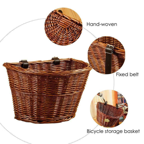 Planet Gates 1 Cycling Bicycle Basket Wicker Front Handlebar Bike Basket Cargo