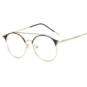 Planet Gates 1 Fashion Women Mens Computer Goggles Retro Metal Blue Light Blocking Glasses Round Gaming Glasses UV400