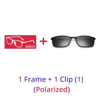 Planet Gates 1 Frame 1 Clips 1 / Matt Black Frame Ralferty Polarized Sunglasses Men Women 5 In 1 Magnetic Clip On Glasses TR90 Optical Prescription Eyeglass Frames Magnet Clips