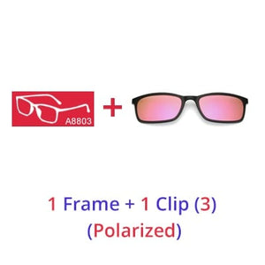 Planet Gates 1 Frame 1 Clips 3 / Matt Black Frame Ralferty Polarized Sunglasses Men Women 5 In 1 Magnetic Clip On Glasses TR90 Optical Prescription Eyeglass Frames Magnet Clips