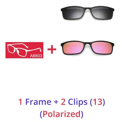 Planet Gates 1 Frame 2 Clips 13 / Matt Black Frame Ralferty Polarized Sunglasses Men Women 5 In 1 Magnetic Clip On Glasses TR90 Optical Prescription Eyeglass Frames Magnet Clips