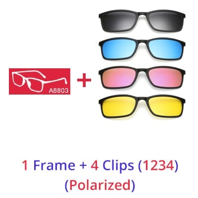Planet Gates Ralferty Polarized Sunglasses Men Women 5 In 1 Magnetic Clip On Glasses TR90 Optical Prescription Eyeglass Frames Magnet Clips