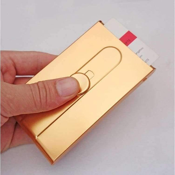 Gold Card Box Business Men Automatic Business Card Holder Creative Push - Style Women S Cardcase Name Card Box