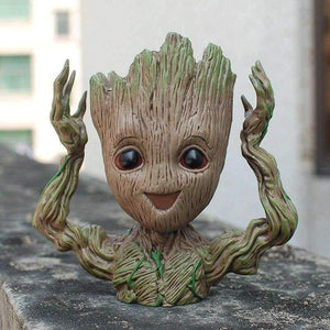 Planet Gates 1 Groot Shaped Desk Stationery Organizer Plastic Pen Holder Container for Office Accessories House Supplies