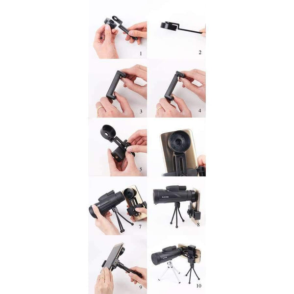 Planet Gates 1 Hunting Military Tourism HD 12X50 Monocular Professional High Quality Telescope Zoom Vision Lightweight Compact Black