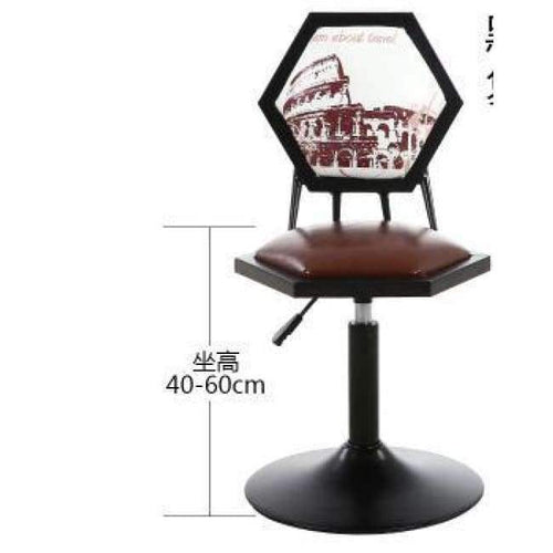 Planet Gates 1 Iron art bar chair. European-style bar chair lifting high footstool. Household backrest stool.