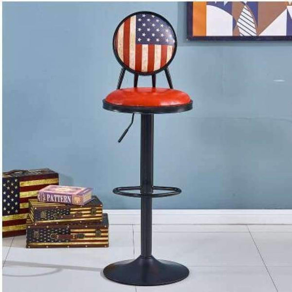 Planet Gates 22 Iron art bar chair. European-style bar chair lifting high footstool. Household backrest stool.
