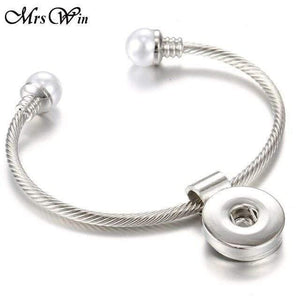 Planet Gates 1 Jewelry Imitation Pearls Snap Button Bracelet Gold Silver Cuff Snap Bracelets Fit 20mm 18mm Snap Buttons Jewelry