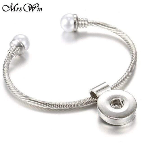 Planet Gates 1 Jewelry Imitation Pearls Snap Button Bracelet Gold Silver Cuff Snap Bracelets Fit 20mm 18mm Snap Buttons Jewelry