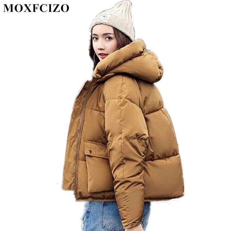 Planet Gates 1 / L Winter Jacket Women Hooded Warm Jackets Coat Female Bat Sleeve Thick Outwear Winter Coat Women Ladies Parkas Pink Color