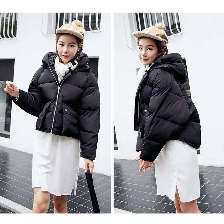 Planet Gates 1 / L Winter Jacket Women Hooded Warm Jackets Coat Female Bat Sleeve Thick Outwear Winter Coat Women Ladies Parkas Pink Color