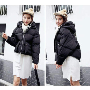 Planet Gates 1 / L Winter Jacket Women Hooded Warm Jackets Coat Female Bat Sleeve Thick Outwear Winter Coat Women Ladies Parkas Pink Color