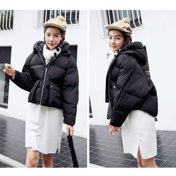 Planet Gates 1 / L Winter Jacket Women Hooded Warm Jackets Coat Female Bat Sleeve Thick Outwear Winter Coat Women Ladies Parkas Pink Color