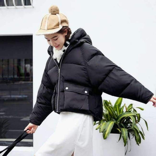 Planet Gates 1 / L Winter Jacket Women Hooded Warm Jackets Coat Female Bat Sleeve Thick Outwear Winter Coat Women Ladies Parkas Pink Color