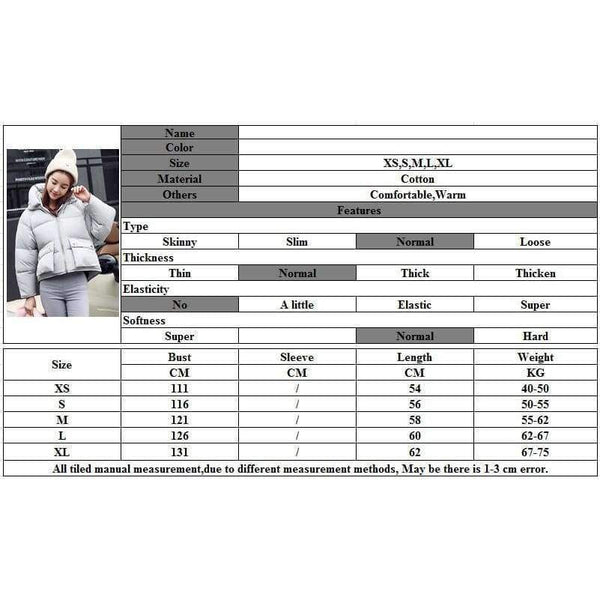 Planet Gates 1 / L Winter Jacket Women Hooded Warm Jackets Coat Female Bat Sleeve Thick Outwear Winter Coat Women Ladies Parkas Pink Color