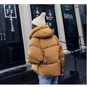 Planet Gates 1 / L Winter Jacket Women Hooded Warm Jackets Coat Female Bat Sleeve Thick Outwear Winter Coat Women Ladies Parkas Pink Color