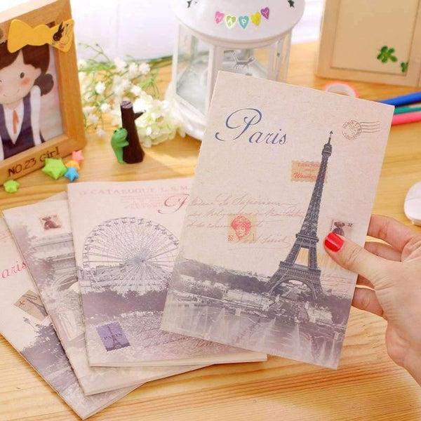 Planet Gates 1 lot=12pc!Retro paris A5 Notebook / line soft copy .book/ student Notepad /Writing Pads/office&school supplies