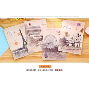 Planet Gates 1 lot=12pc!Retro paris A5 Notebook / line soft copy .book/ student Notepad /Writing Pads/office&school supplies