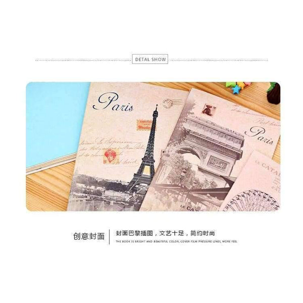 Planet Gates 1 lot=12pc!Retro paris A5 Notebook / line soft copy .book/ student Notepad /Writing Pads/office&school supplies