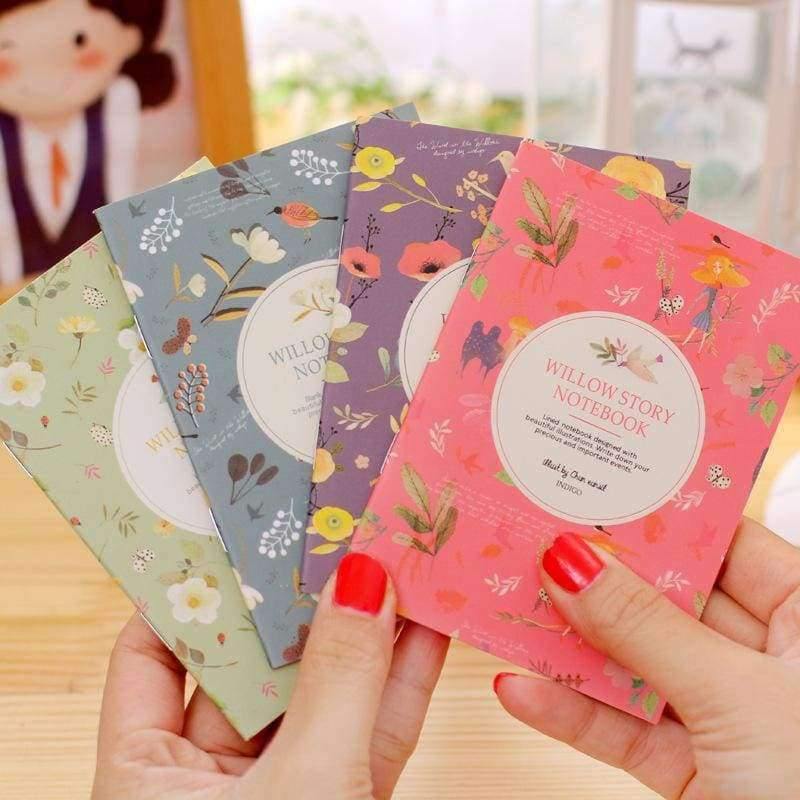 Planet Gates 1 lot=40pc! flower and bird binding Diary book / cartoon small mini cartoon paper notebook/Writing pads/student gift