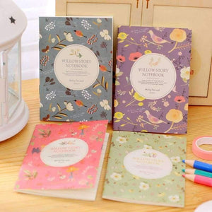 Planet Gates 1 lot=40pc! flower and bird binding Diary book / cartoon small mini cartoon paper notebook/Writing pads/student gift