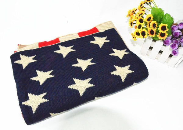 Planet Gates 1 Men Fashion Women Stars Cotton Long Shawl Winter Thickness Knitted US Flag Scarves Charm Chevron