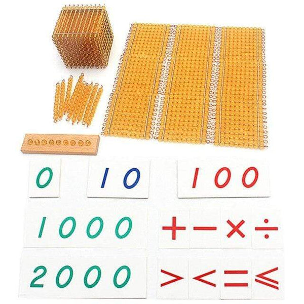 Planet Gates 1 Montessori Materials Bead Math Toy Gold Beads Symbols With Trays Decimal Bank Game Decimals Learning for Preschool Student Gift