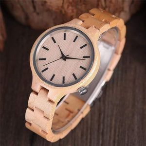 Planet Gates 1 Natural Maple Bamboo Wood Watches Ladies Fashionable Quartz Wristwatch Women's Bracelet Female Clock Relogio Feminino