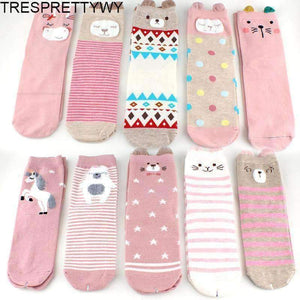 Planet Gates 1 / One Size 5pairs Winter Autumn Women Cotton cartoon Socks Female girl Cute warm funny Sock pattern calcetines gifts dropshipping