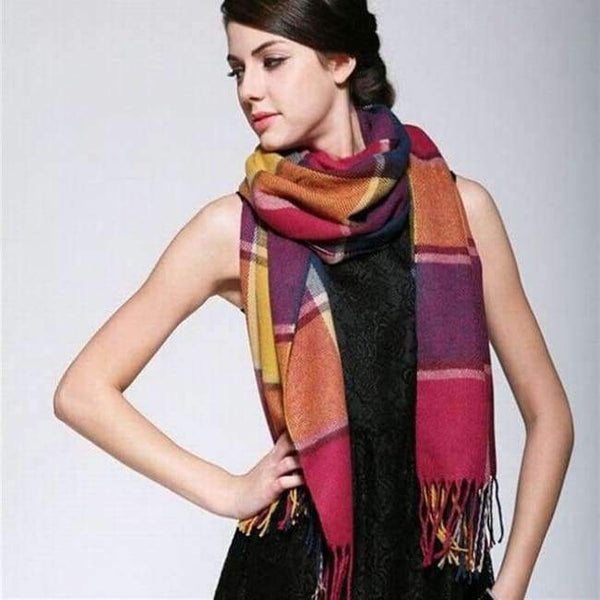 Planet Gates 1 / One Size Women's Winter Stole Plaid Scarves Tippet Wraps Brand Ladies Scarf Women Classic Neckerchief Shawls and Scarves
