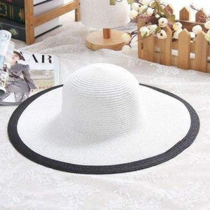 Planet Gates 1 / onesize Women's big hats fragrant ladies new basin caps  black and white stripes  beach straw hats girls